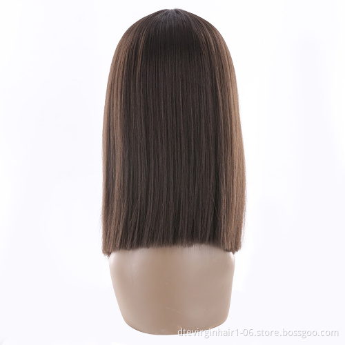 DTL special wig100% synthetic hair machine made women honey silk straight heat resistant soft synthetic wig